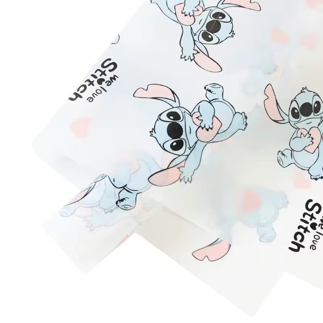 Papel Coreano Transparente Diseño Marco Floreado y Corazón - Paquete con 20 Pliegos para Ramos