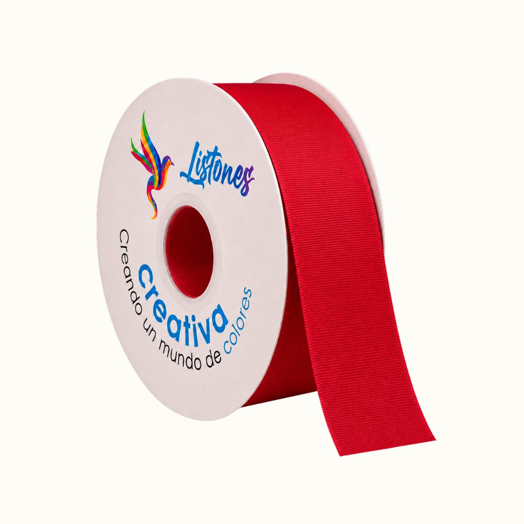 Listón Popotillo Barrotado 4 cm x 45 m - Cinta Grosgrain de Alta Densidad para Moños Escolares y Manualidades