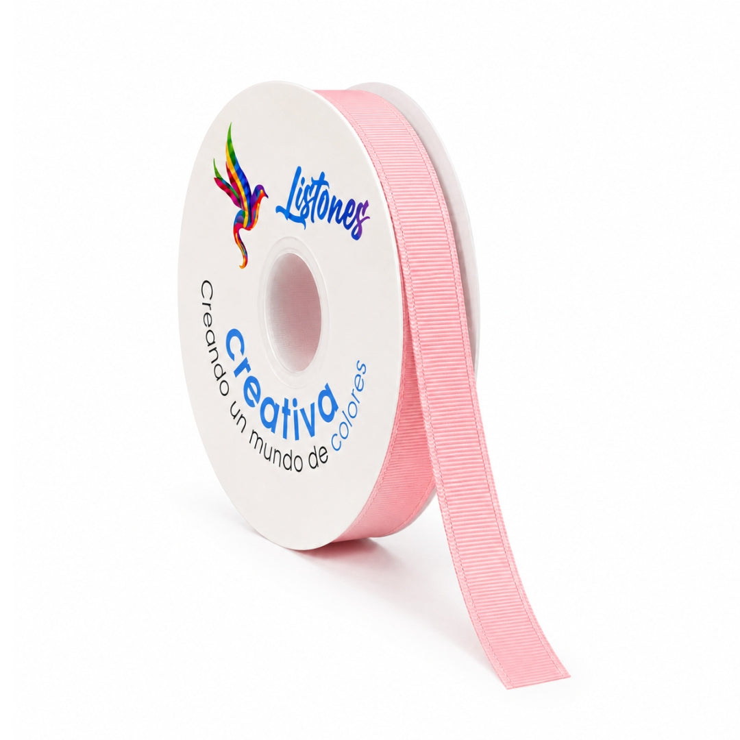 Listón Popotillo #3 de 15 mm x 45 m - Rollo de Cinta Barrotada / Grosgrain para Moños y Manualidades