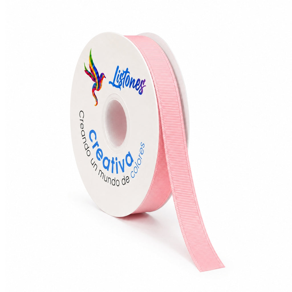 Listón Popotillo #3 de 15 mm x 45 m - Rollo de Cinta Barrotada / Grosgrain para Moños y Manualidades