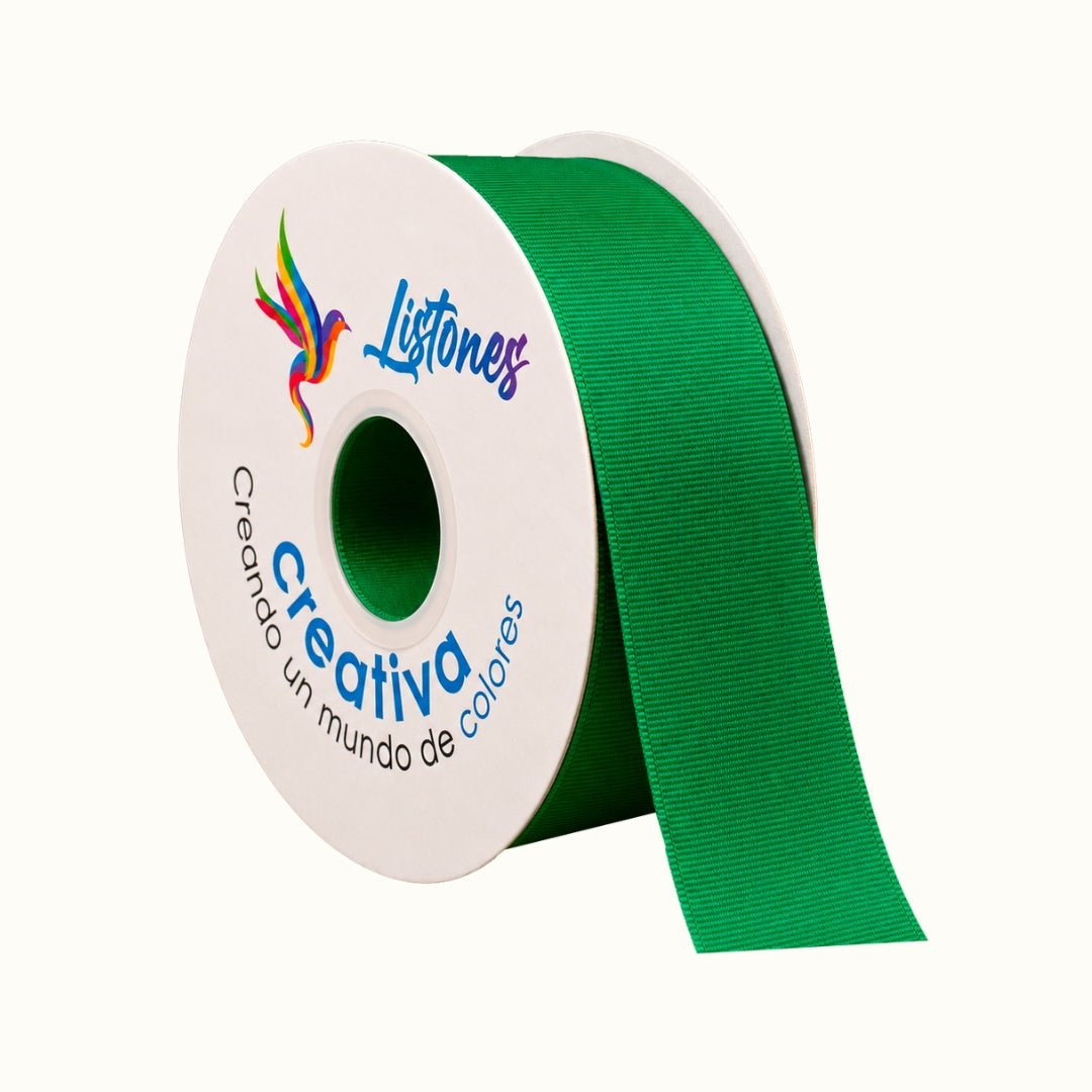 Listón Popotillo Barrotado 4 cm x 45 m - Cinta Grosgrain de Alta Densidad para Moños Escolares y Manualidades