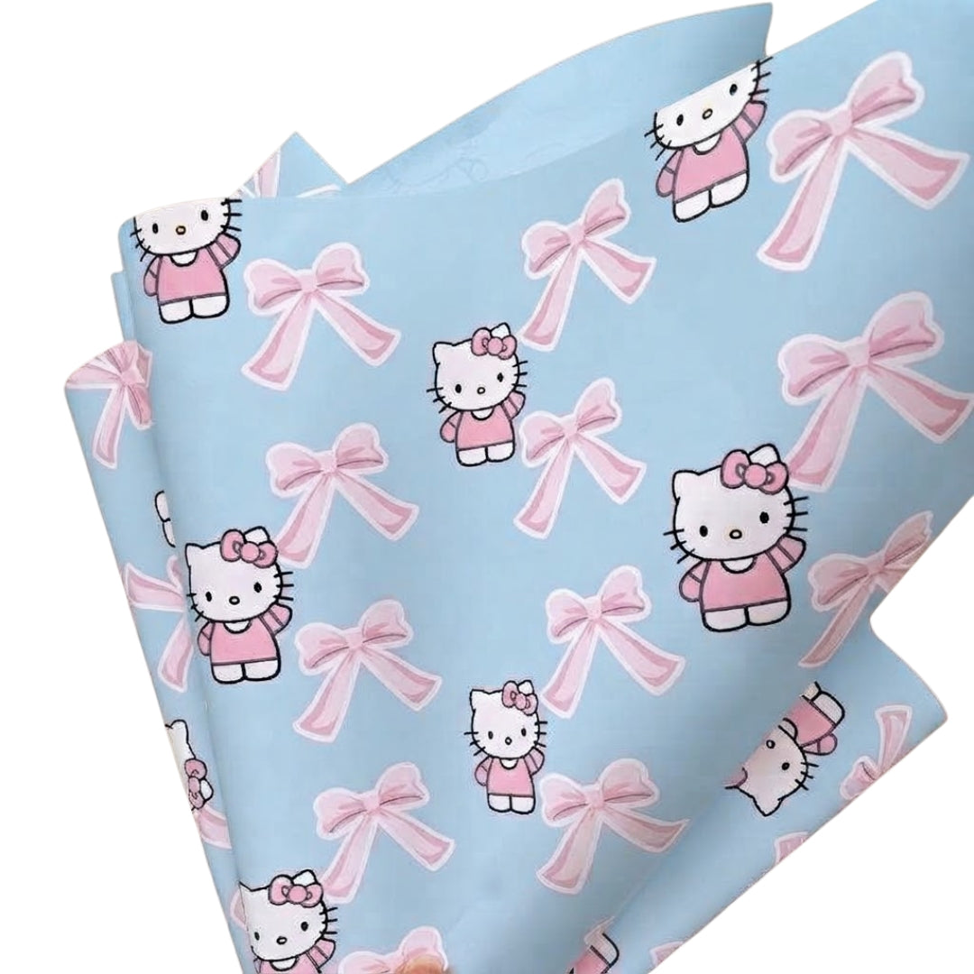 Papel Coreano Transparente Diseño Marco Floreado y Corazón - Paquete con 20 Pliegos para Ramos