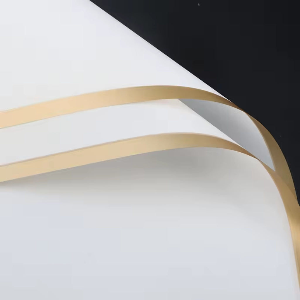 Papel Coreano Impermeable con Orilla Metalizada - Pack con 20 Pliegos para Ramos Buchones