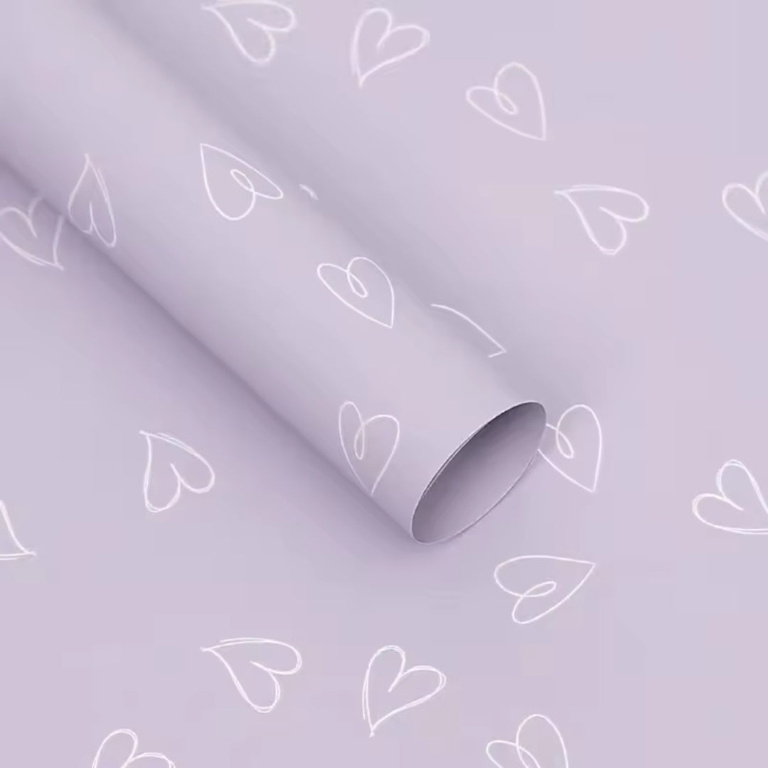 Papel Coreano Estampado Aesthetic - Paquete con 20 Pliegos Impermeables para Ramos y Regalos