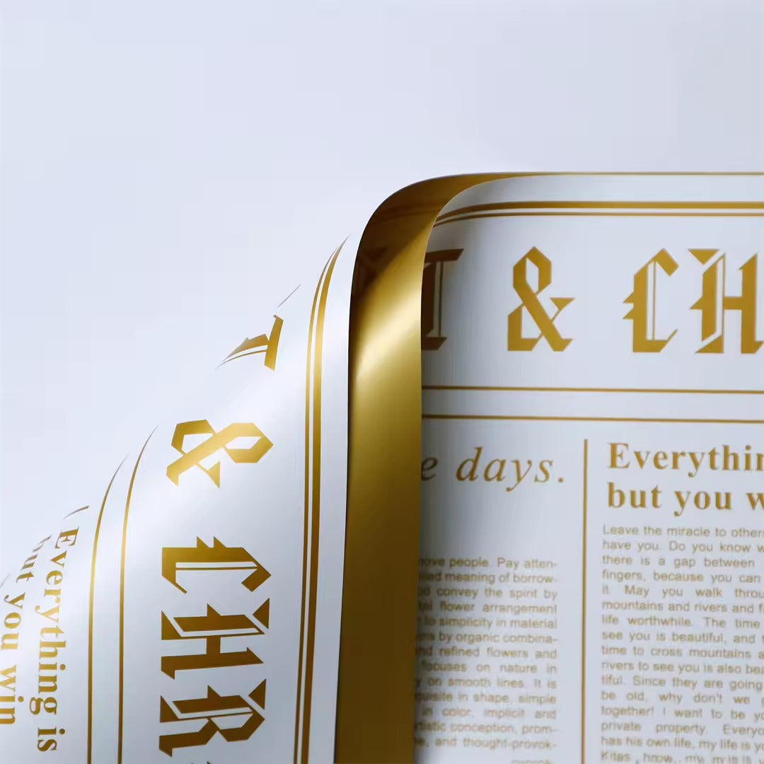 Papel Coreano Diseño Periódico Doble Cara - Pack con 20 Pliegos Impermeables para Ramos y Regalos