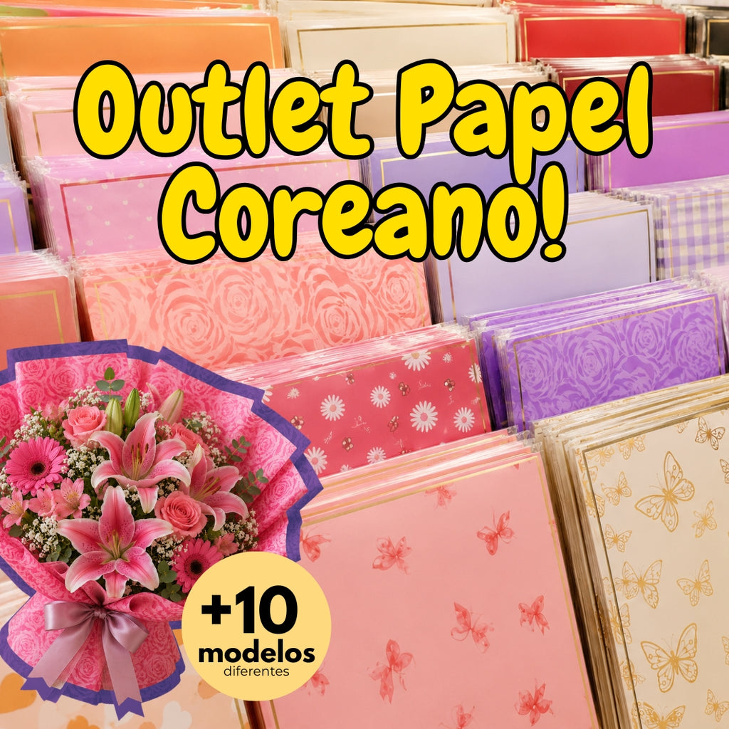 Outlet Papel Coreano para Ramos - Paquete de 20 Pliegos / Liquidación de Diseños Exclusivos