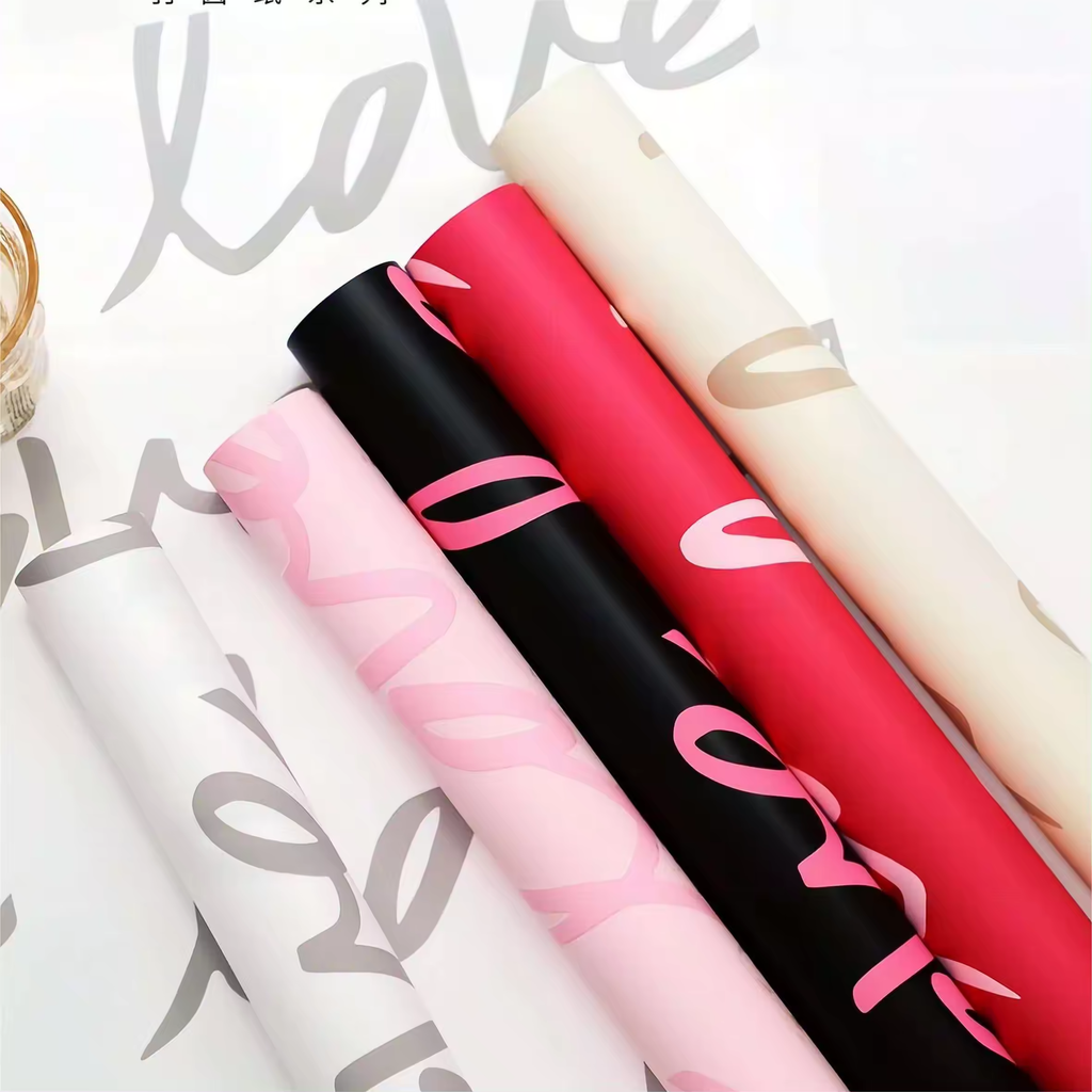 Papel Coreano Estampado Aesthetic - Paquete con 20 Pliegos Impermeables para Ramos y Regalos