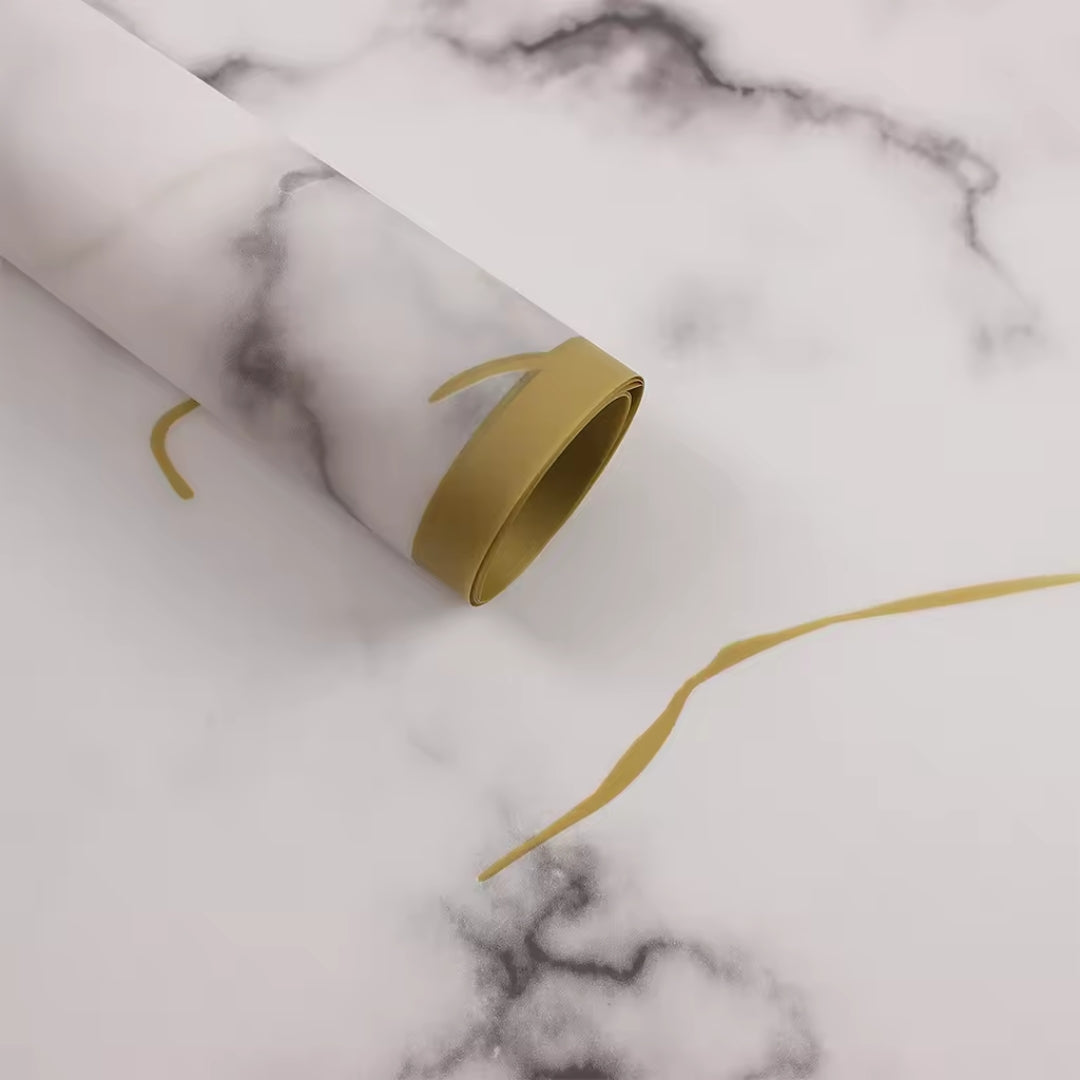 Papel Coreano Diseño Mármol Premium - Pack con 20 Pliegos Impermeables para Ramos y Regalos