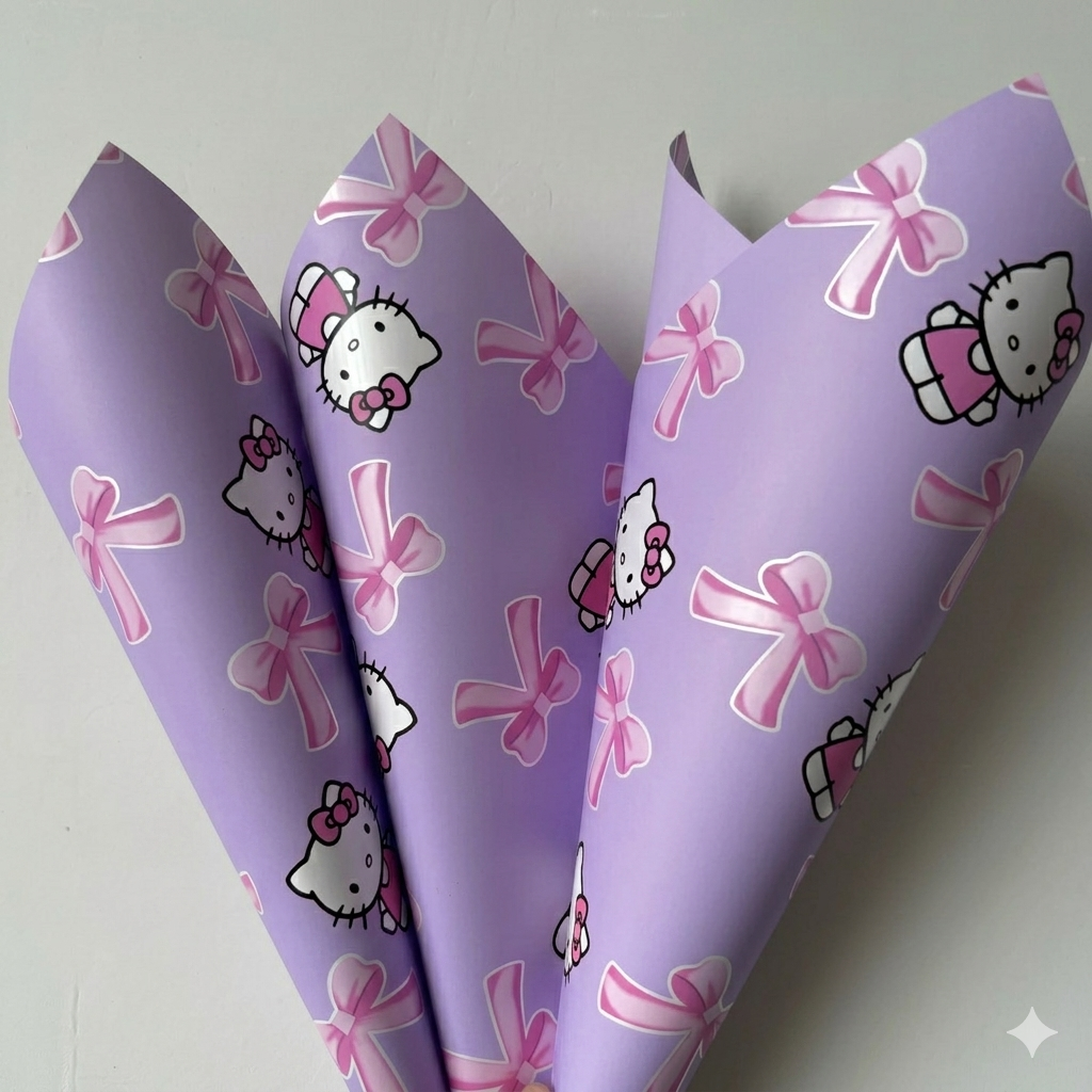 Papel Coreano Transparente Diseño Marco Floreado y Corazón - Paquete con 20 Pliegos para Ramos