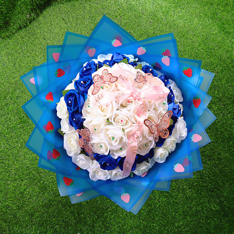 Papel Coreano Diseño Frutal Traslúcido - Paquete con 20 Pliegos para Ramos de Flores