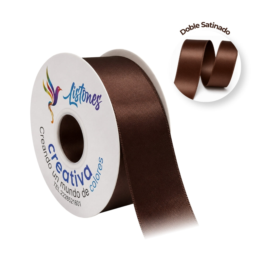Listón Doble Satinado Doble Cara 3.8 cm x 45 m - Cinta Premium para Ramos Eternos y Moños