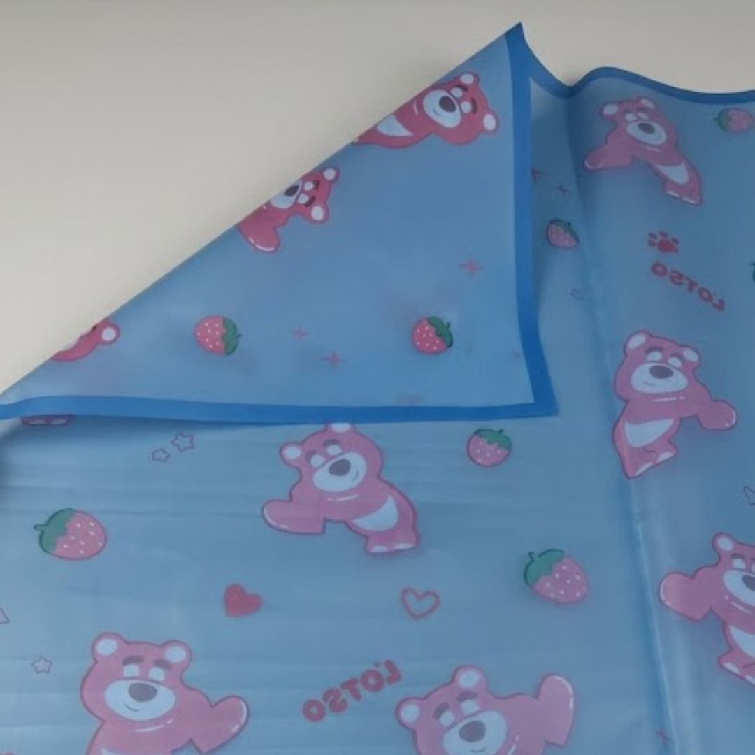 Papel Coreano Diseño Ositos y Corazones - Pack con 20 Pliegos Impermeables (58x58 cm) para Ramos