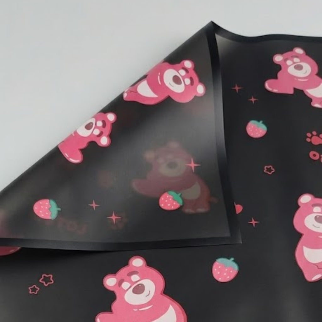 Papel Coreano Diseño Ositos y Corazones - Pack con 20 Pliegos Impermeables (58x58 cm) para Ramos