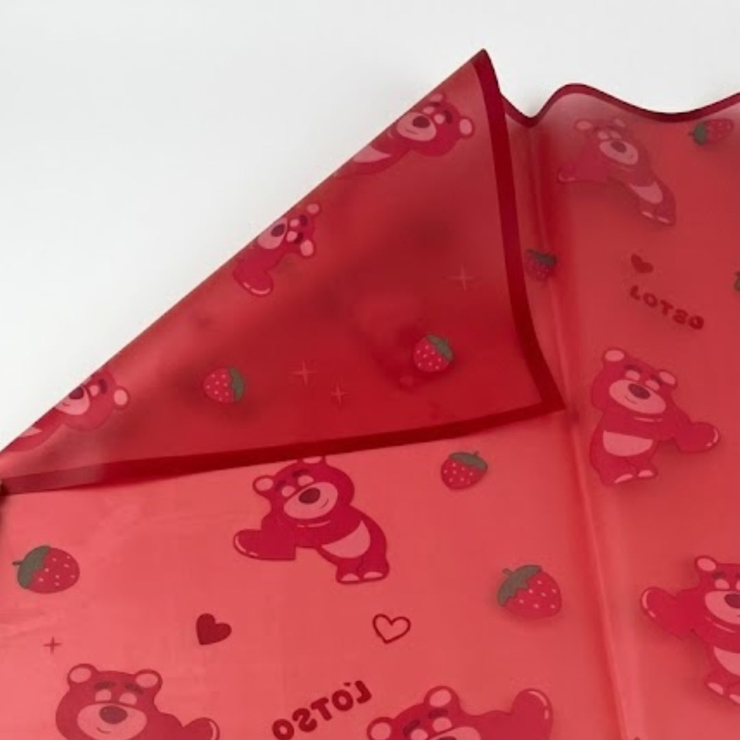Papel Coreano Diseño Ositos y Corazones - Pack con 20 Pliegos Impermeables (58x58 cm) para Ramos