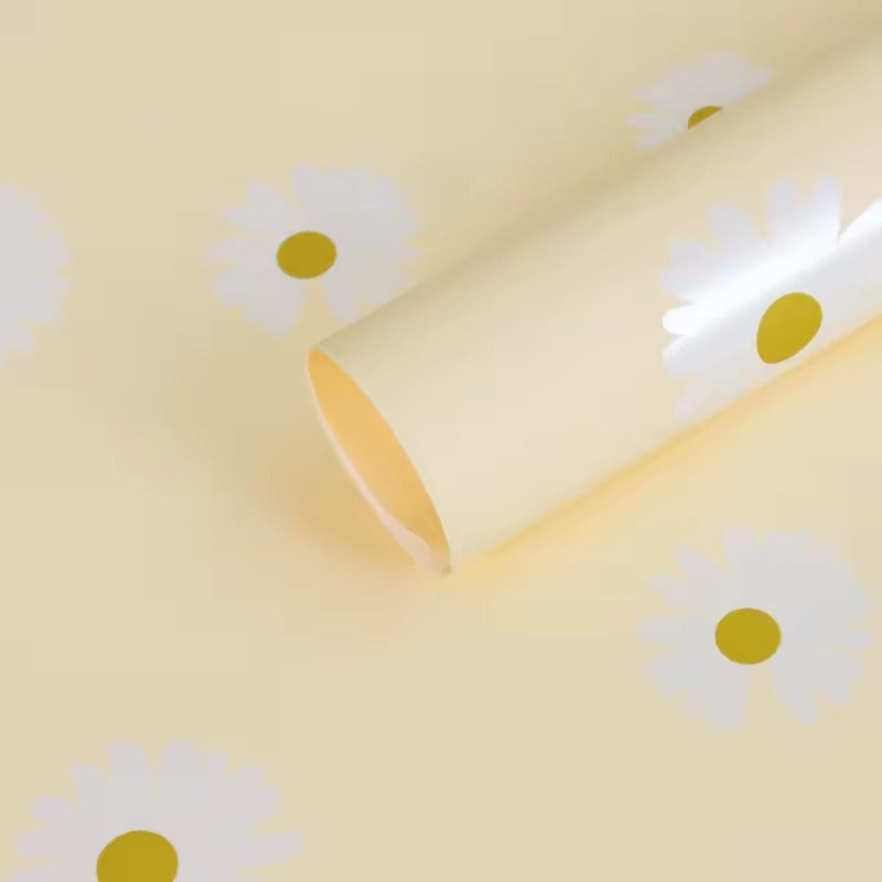 Papel Coreano Colección Flores Amarillas - Pack con 20 Pliegos Impermeables para Ramos