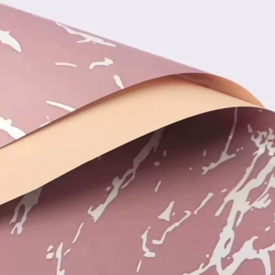 Papel Coreano Diseño Mármol Premium - Pack con 20 Pliegos Impermeables para Ramos y Regalos