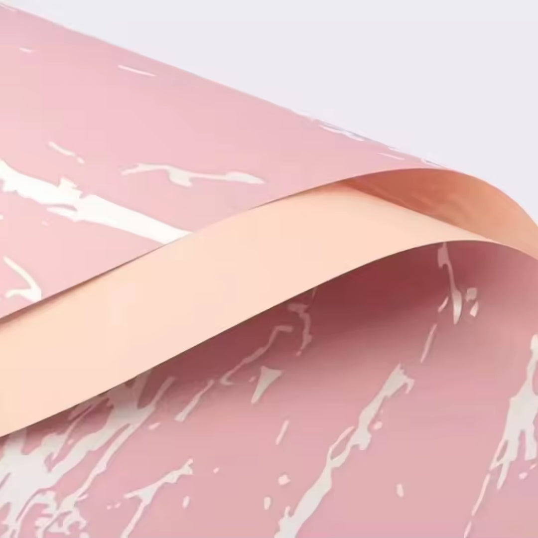 Papel Coreano Diseño Mármol Premium - Pack con 20 Pliegos Impermeables para Ramos y Regalos