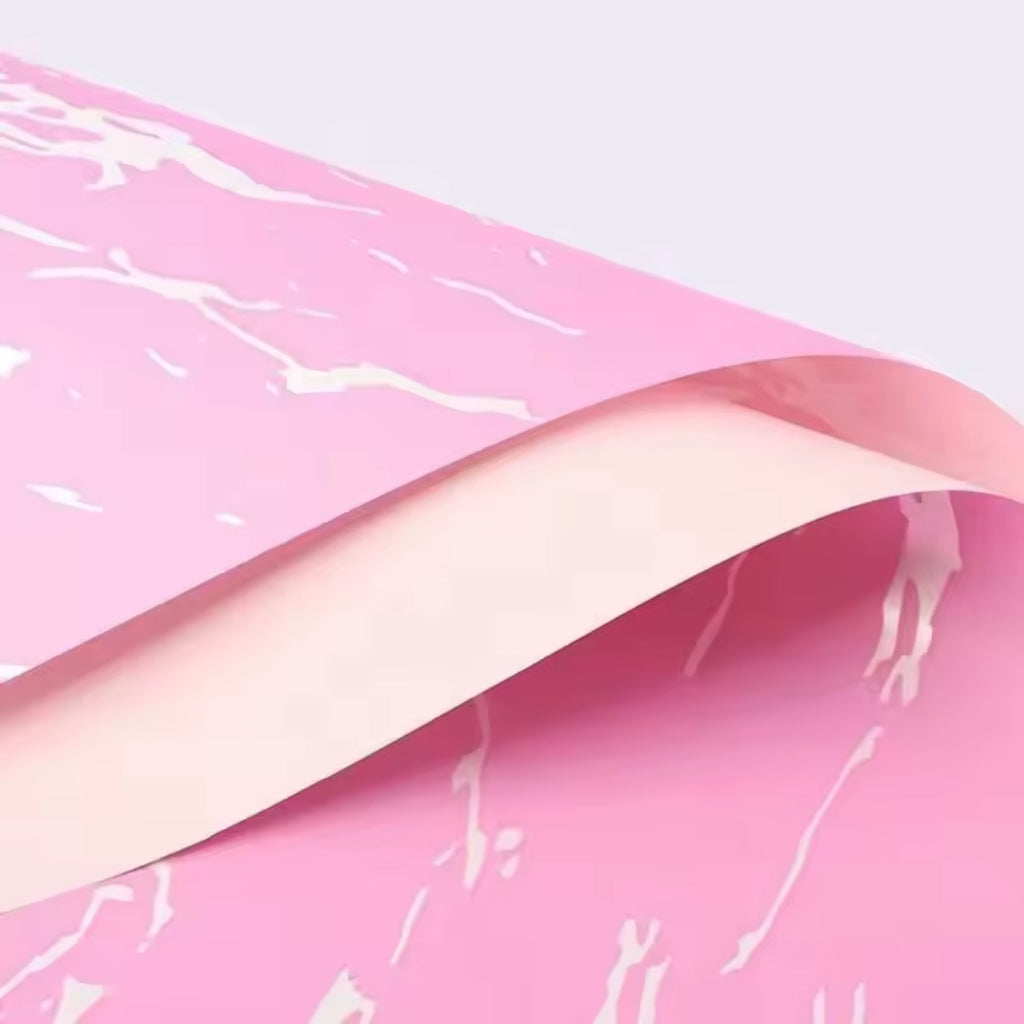 Papel Coreano Diseño Mármol Premium - Pack con 20 Pliegos Impermeables para Ramos y Regalos