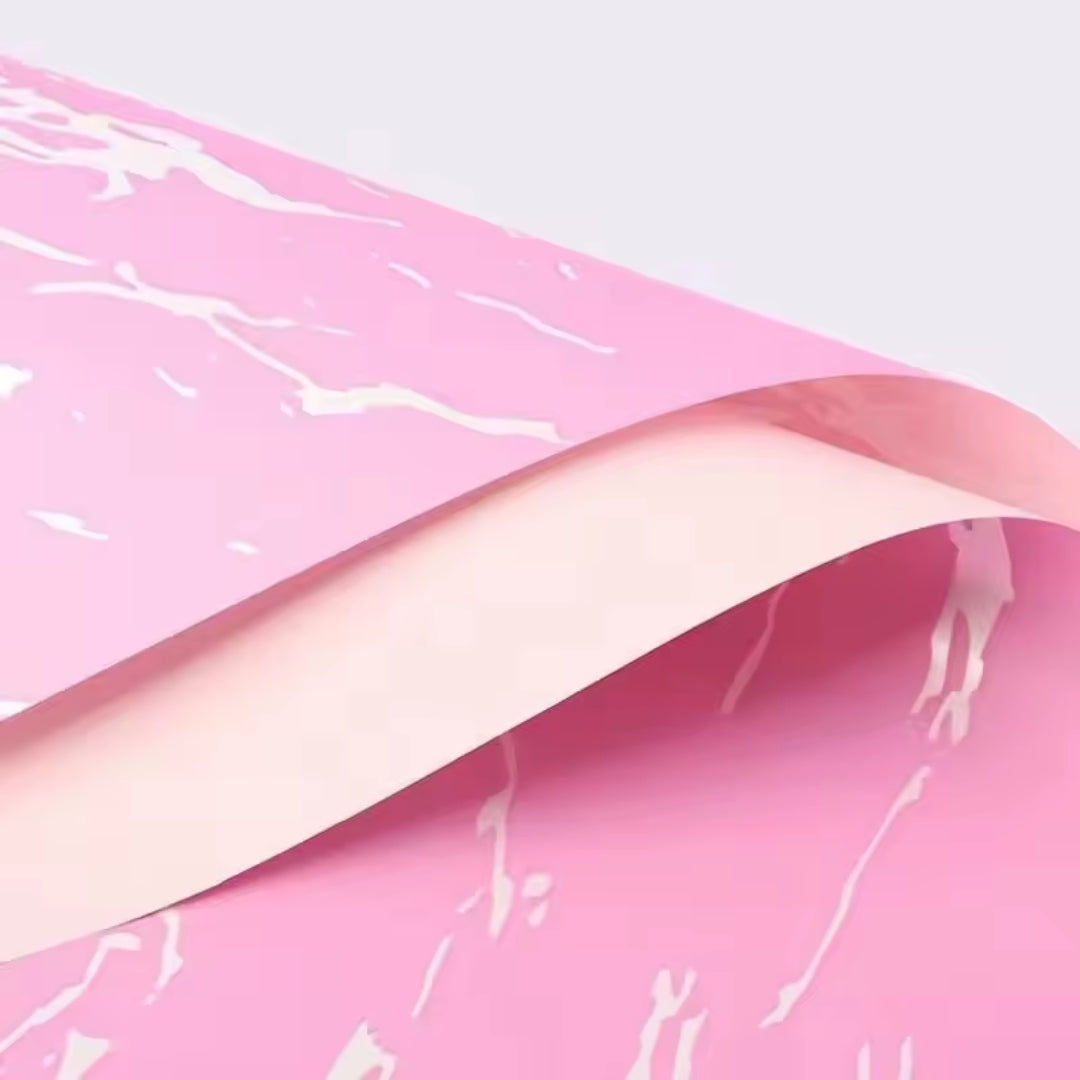 Papel Coreano Diseño Mármol Premium - Pack con 20 Pliegos Impermeables para Ramos y Regalos
