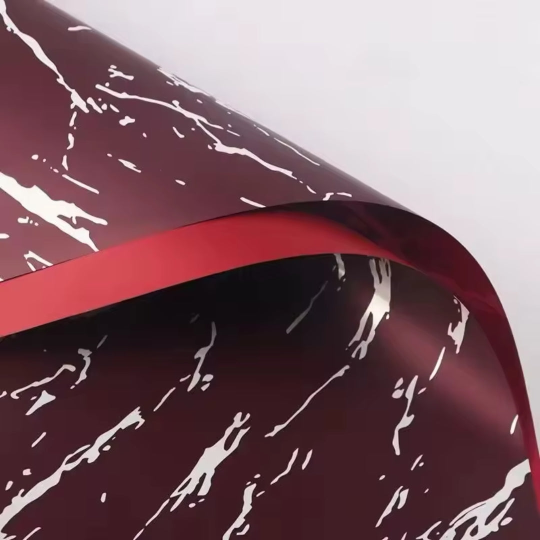 Papel Coreano Diseño Mármol Premium - Pack con 20 Pliegos Impermeables para Ramos y Regalos