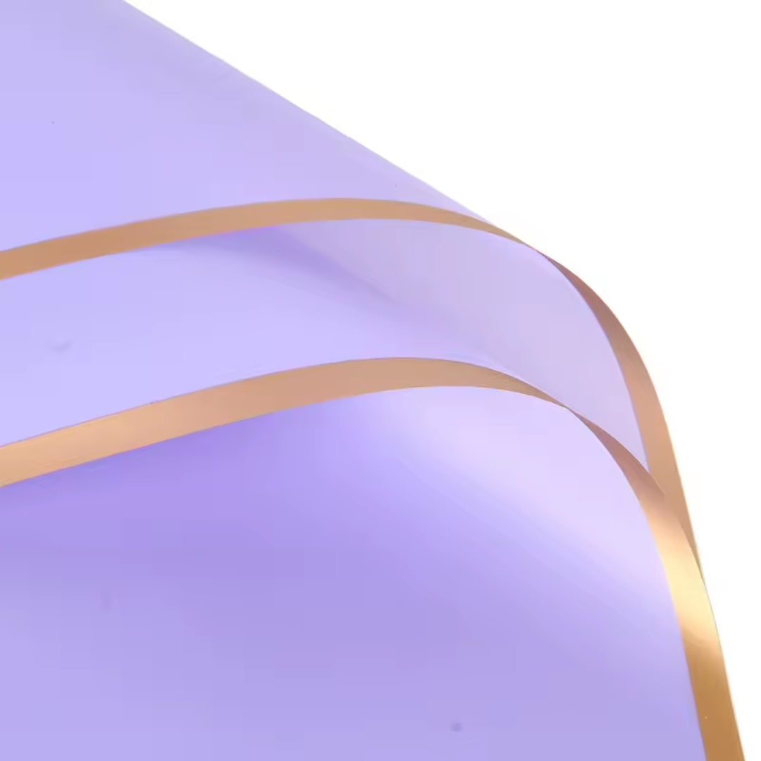 Papel Coreano Impermeable con Orilla Metalizada - Pack con 20 Pliegos para Ramos Buchones