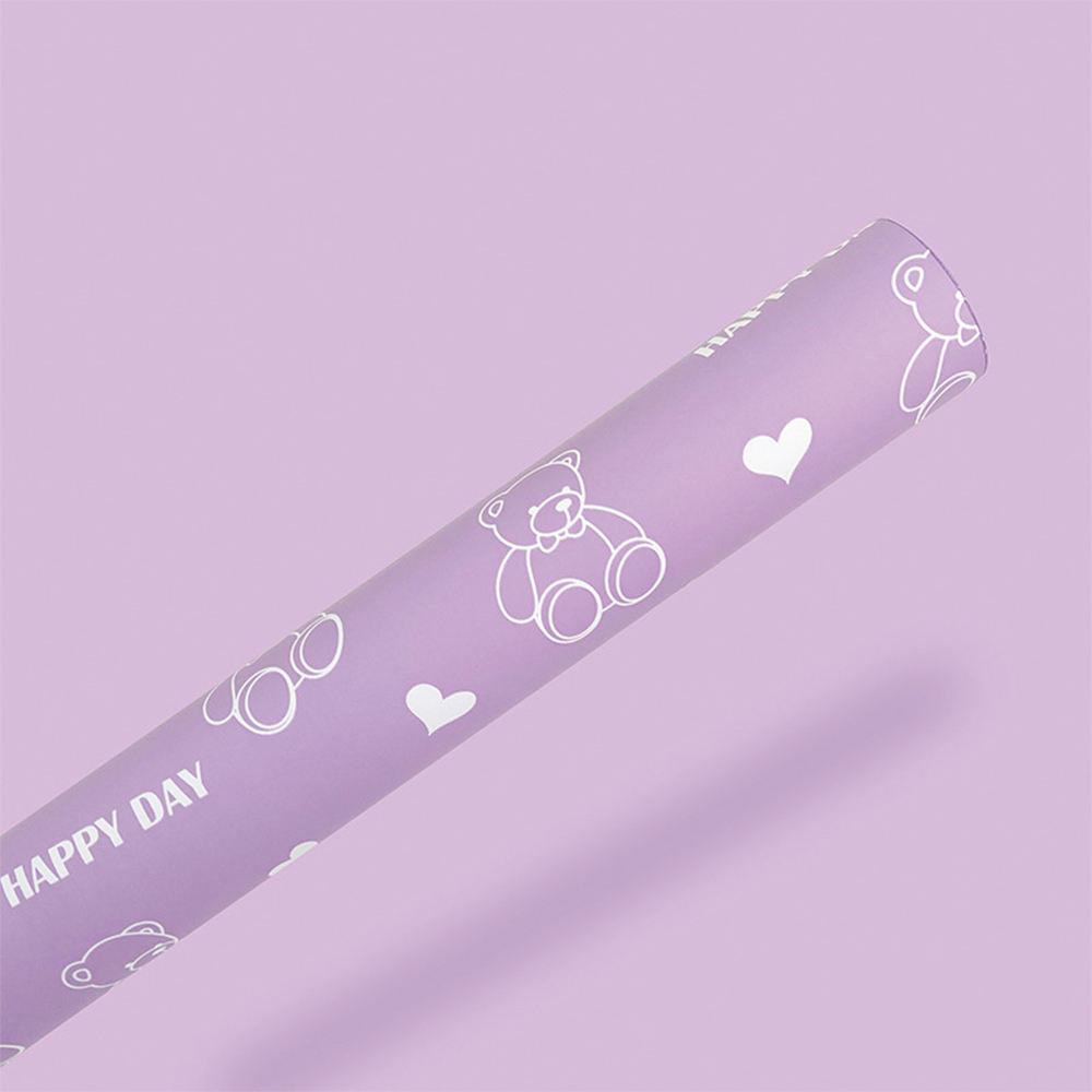 Papel Coreano Diseño Ositos y Corazones - Pack con 20 Pliegos Impermeables (58x58 cm) para Ramos