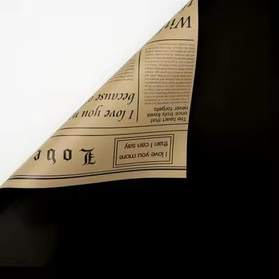 Papel Coreano Diseño Periódico Doble Cara - Pack con 20 Pliegos Impermeables para Ramos y Regalos