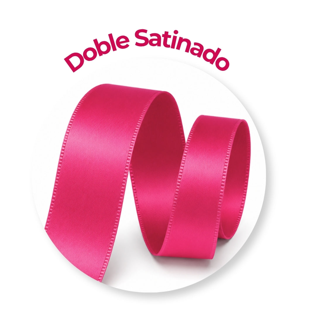Listón Doble Satinado Doble Cara 3.8 cm x 45 m - Cinta Premium para Ramos Eternos y Moños