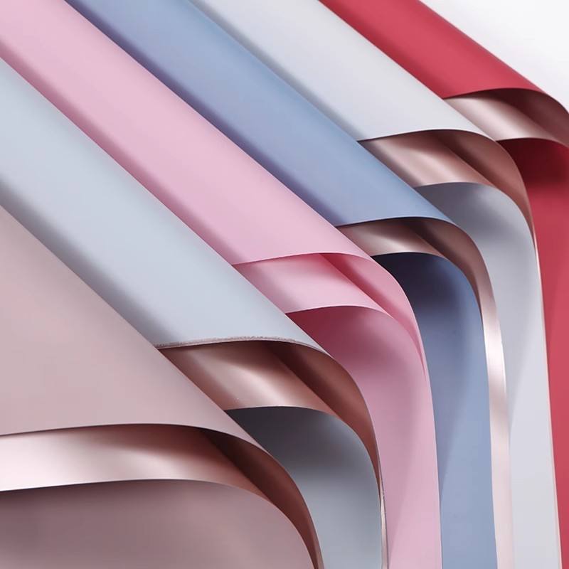 Papel Coreano Doble Cara con Borde Metálico Oro y Oro Rosa - Paquete de 20 Pliegos