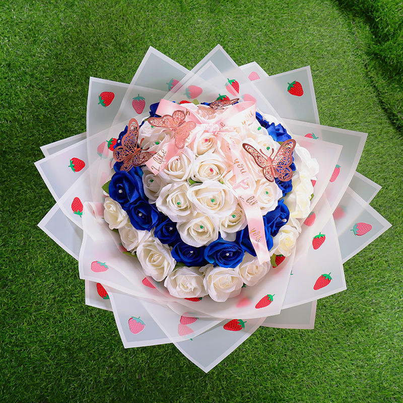 Papel Coreano Diseño Frutal Traslúcido - Paquete con 20 Pliegos para Ramos de Flores