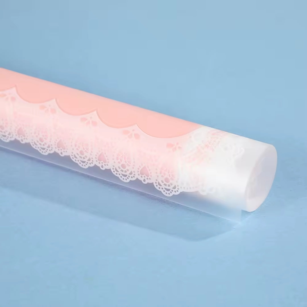 Papel Coreano Transparente Diseño Marco Floreado y Corazón - Paquete con 20 Pliegos para Ramos
