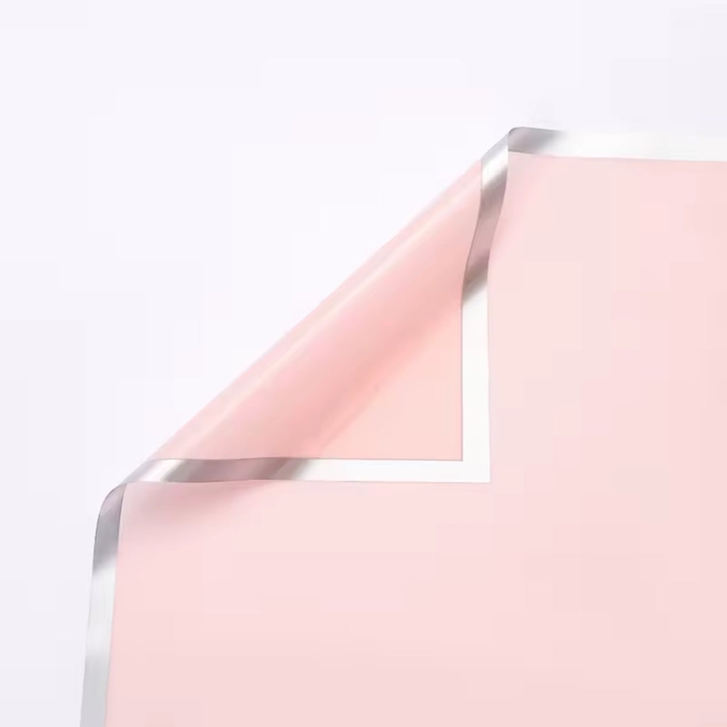 Papel Coreano Impermeable con Orilla Metalizada - Pack con 20 Pliegos para Ramos Buchones