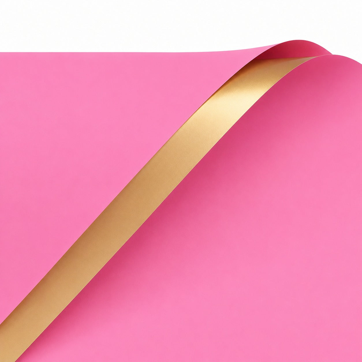 Papel Coreano Doble Cara con Borde Metálico Oro y Oro Rosa - Paquete de 20 Pliegos
