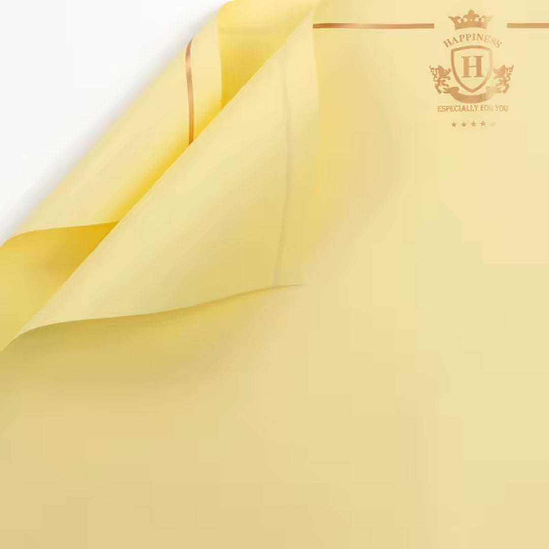 Papel Coreano Colección Flores Amarillas - Pack con 20 Pliegos Impermeables para Ramos