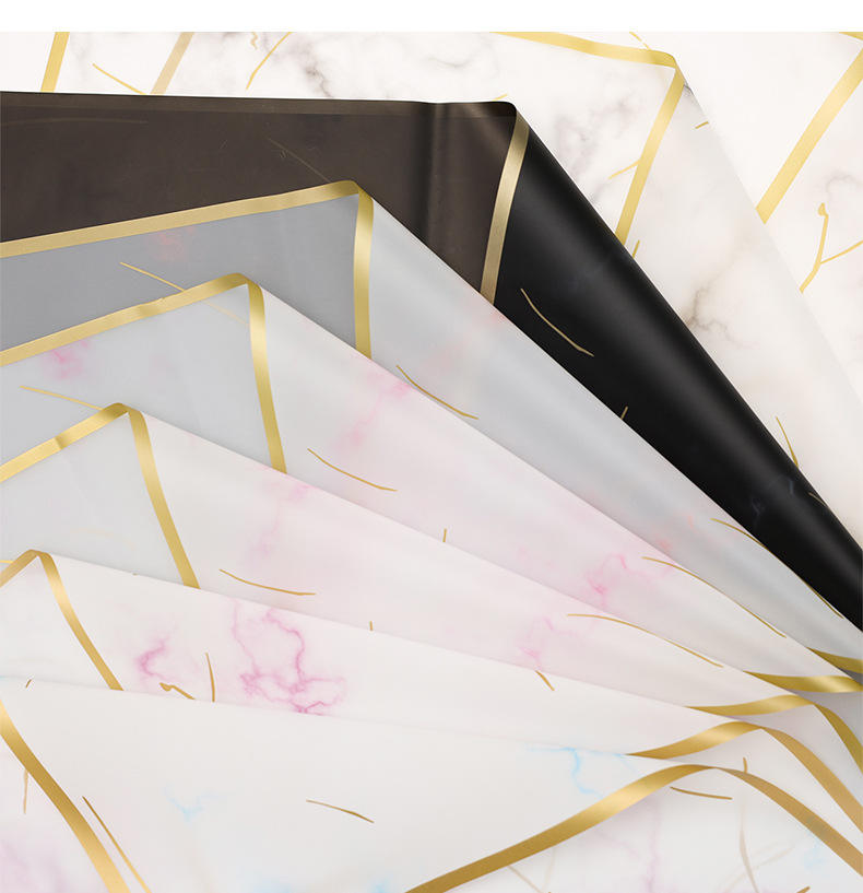 Papel Coreano Diseño Mármol Premium - Pack con 20 Pliegos Impermeables para Ramos y Regalos